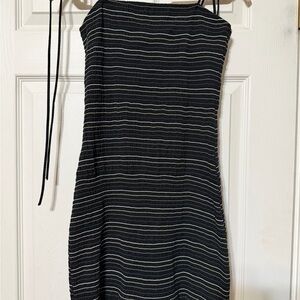 The Impeccable Pig Black and White Strapless Dress